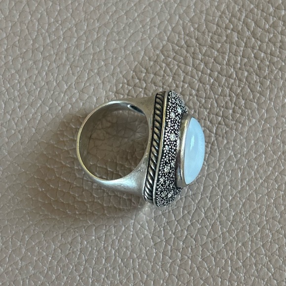 AUTHENTICATED David Yurman Moon Quartz & Diamond Mélange Ring - ORIGINAL TAG - Picture 4 of 10